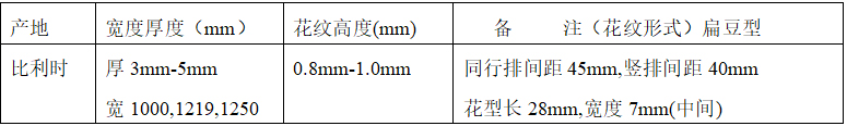 比利时进口花纹板规格